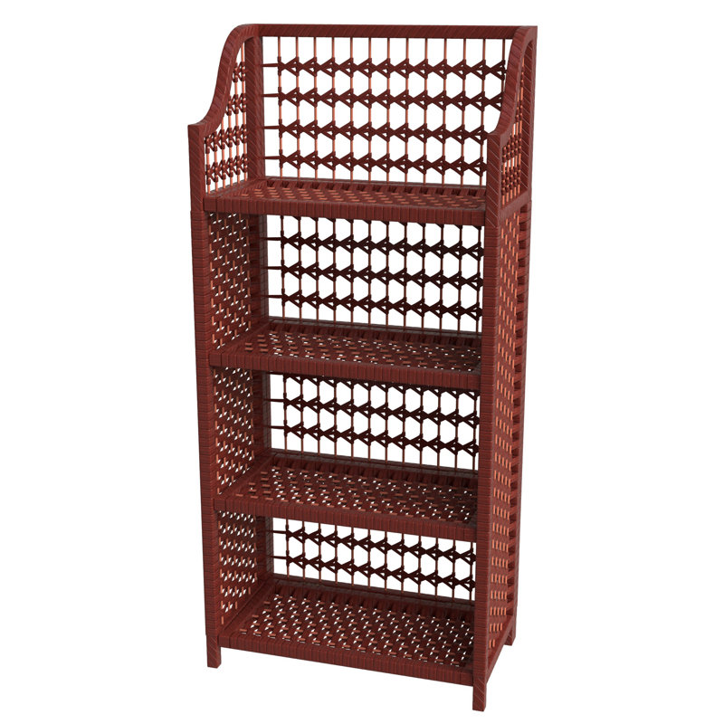 Johns Natural Fiber Shelves, Mahogany, (4 Shelves) 44" H x 19.75" W x 10.25" D