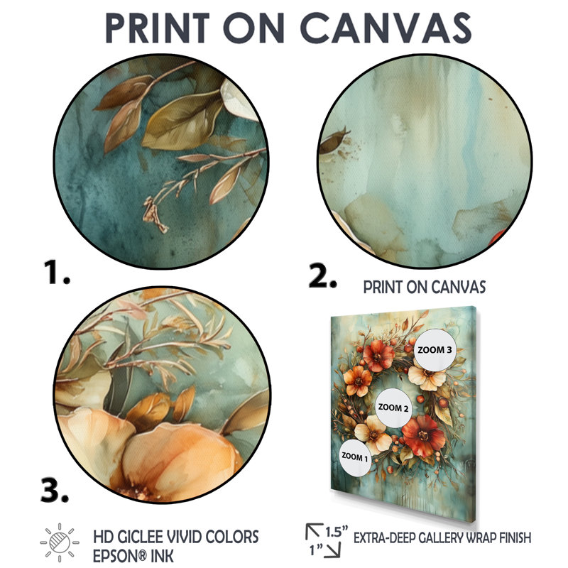 Garner - Floral Canvas Art Print, H 40 po x l 30 po, Reproduction encadrée sans passe-partout, Blanc