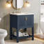 Meuble-lavabo simple 24 po avec plateau en céramique, meuble-lavabo autoportant avec cadre en bois massif et rangement pour porte-730295054-712126643-712126655