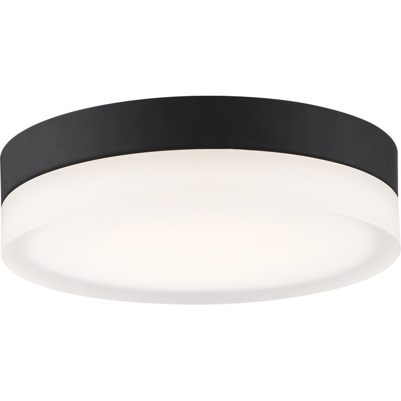 Pavillion Glass LED Flush Mount, 3" H x 13.75" W x 13.75" D, Black