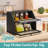 Black Bread Box For Kitchen Counter, Large Bamboo Wood Double Layer Bread Box, Wooden Bread Storage Capacity