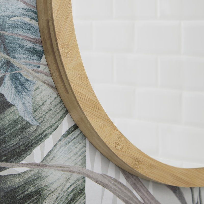 Caspar Wood Flat Wall Mirror, 60 cm H x 60 cm W