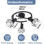 Ceiling spotlight 3-flame round ceiling spots - ceiling light E14 retro swiveling industrial kitchen lamp metal for bedroom living room study hallway no bulbs