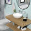 Lavabo de salle de bain vasque rond en céramique 16 po x 16 po