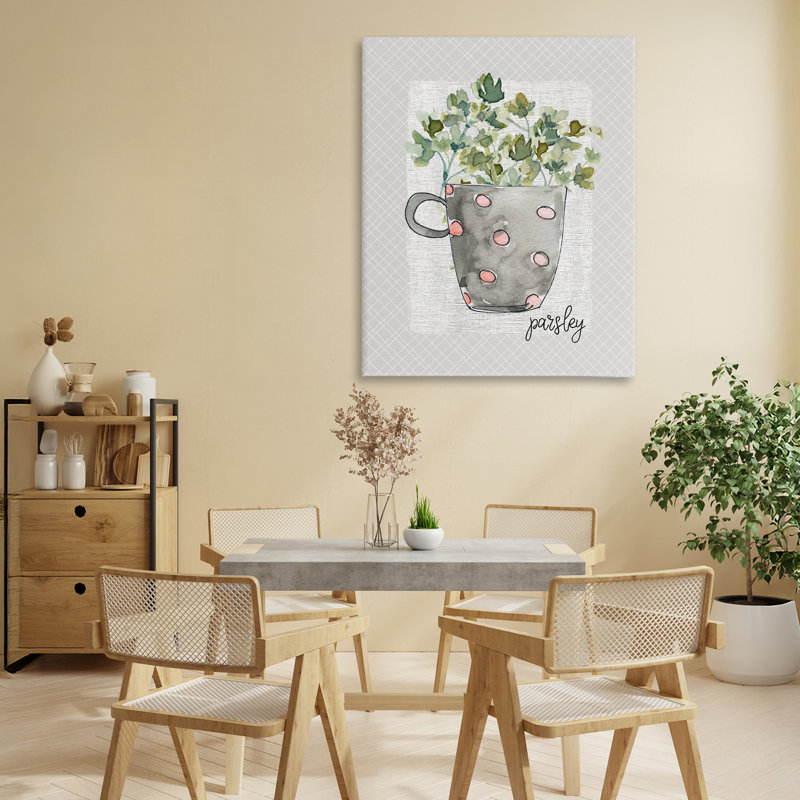 Toile avec persil, par Livi Finn, H 30 po x l 24 po