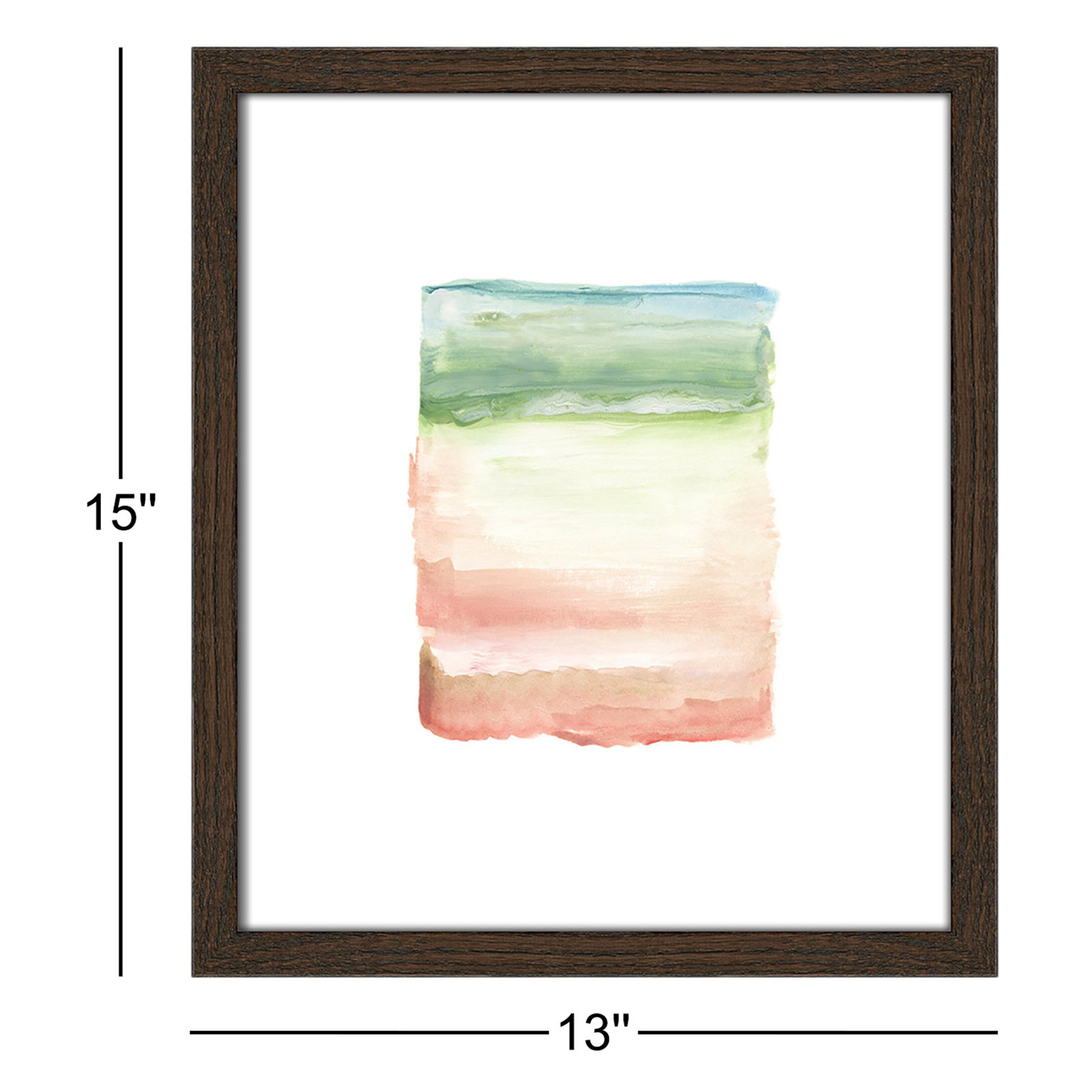 Nabi "Skye I" Print, 15" H x 13" W x 0.75" D, Brown Framed Paper