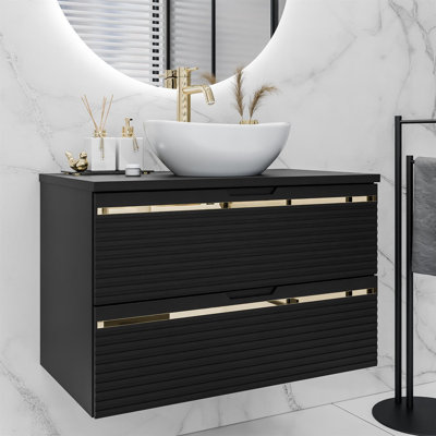 80mm Single Bathroom Vanity with Ceramic Basin