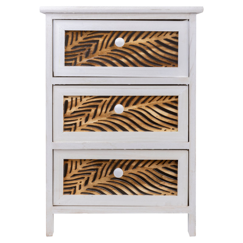 Alexan 40cm W Solid Wood Bedside Table, White