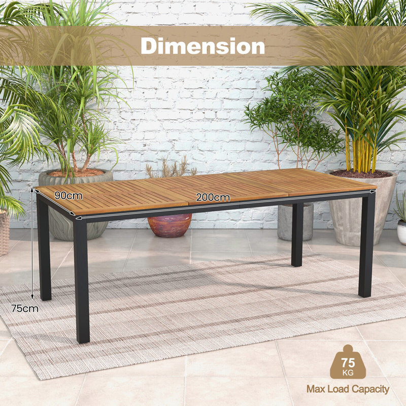 Rectangular 8 - Person 200Cm L Outdoor Table