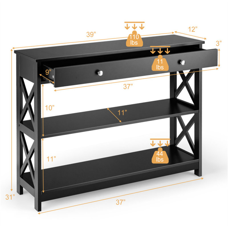Friedrich 39'' Console Table, Black