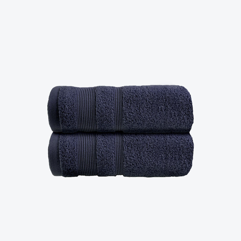 Luxury Egyptian-Quality Cotton Hand Towel Set, Navy