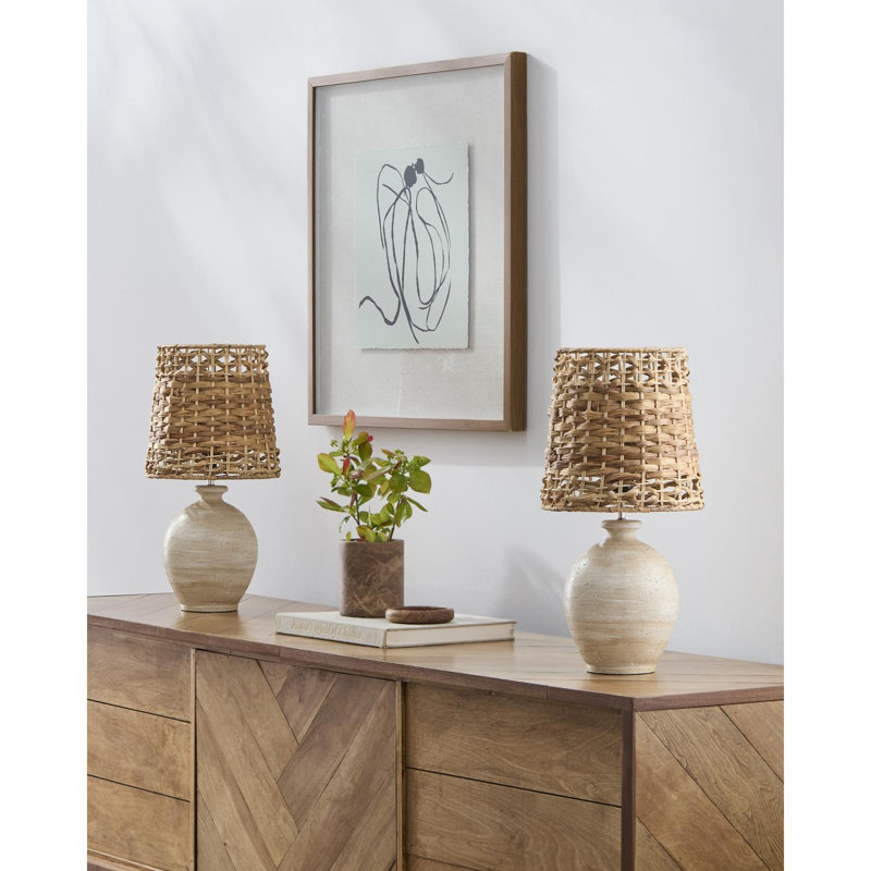 Ashae Accent Table Lamp, Gray