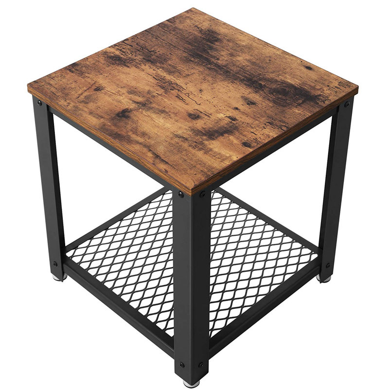Adames End Table, Black, Brown