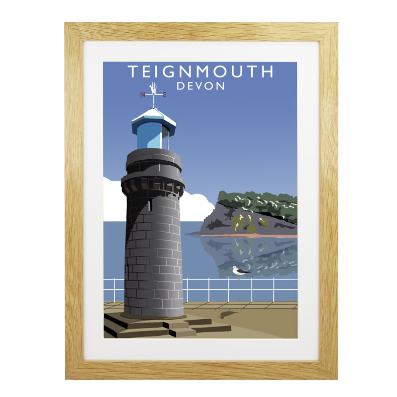 'Teignmouth 2' by Richard O'Neil - Print, 43.5 cm H x 33.5 cm W x 2.2 cm D, Oak Wood Frame