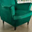 Housse pour fauteuil à oreilles extensible 2 pièces en velours doux-1863515306