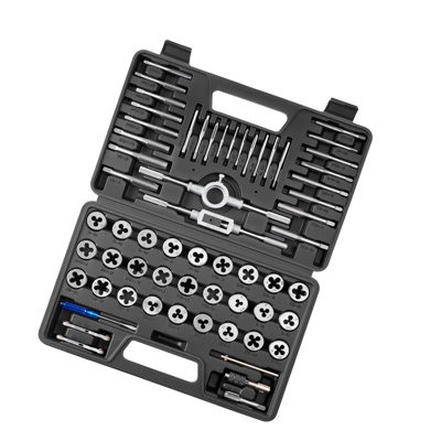 60-piece, Tap And Die Set, Metric & Sae Sizes M3 To M12, #4 To 1/2", With Coarse & Fine Thread Taps And Dies, Wrench, Carrying Case & Complete Accessories, For Threading & Rethreading