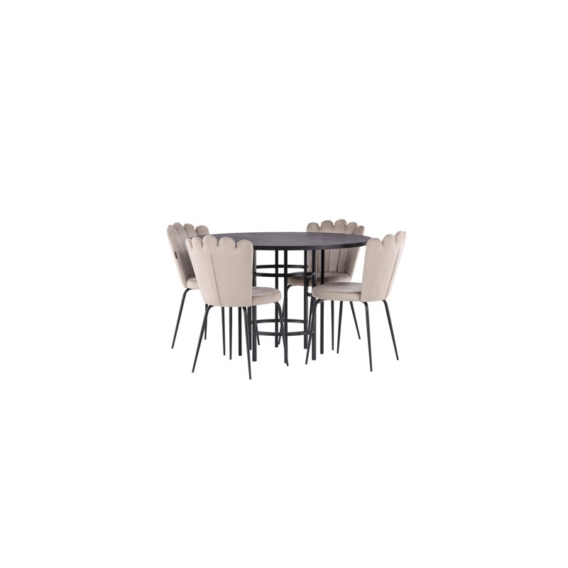 Vinton 4 - Person Dining Set, Black