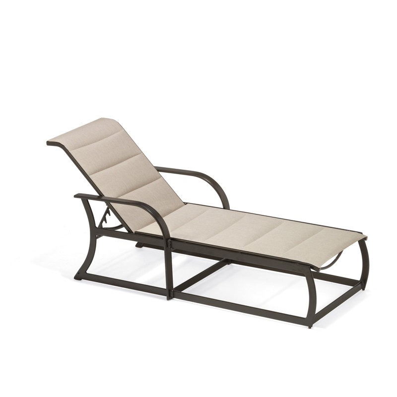 Chaise longue d'extérieur en aluminium rembourrée Key West