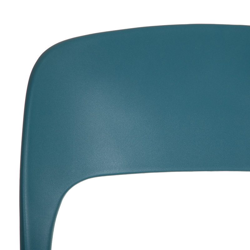 Britny 114.3cm H Slat Back Stacking Side Chair, Blue