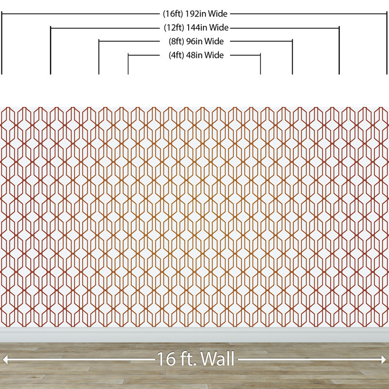 Corvus Peel & Stick Geometric Wall Mural, 108" L x 48" W