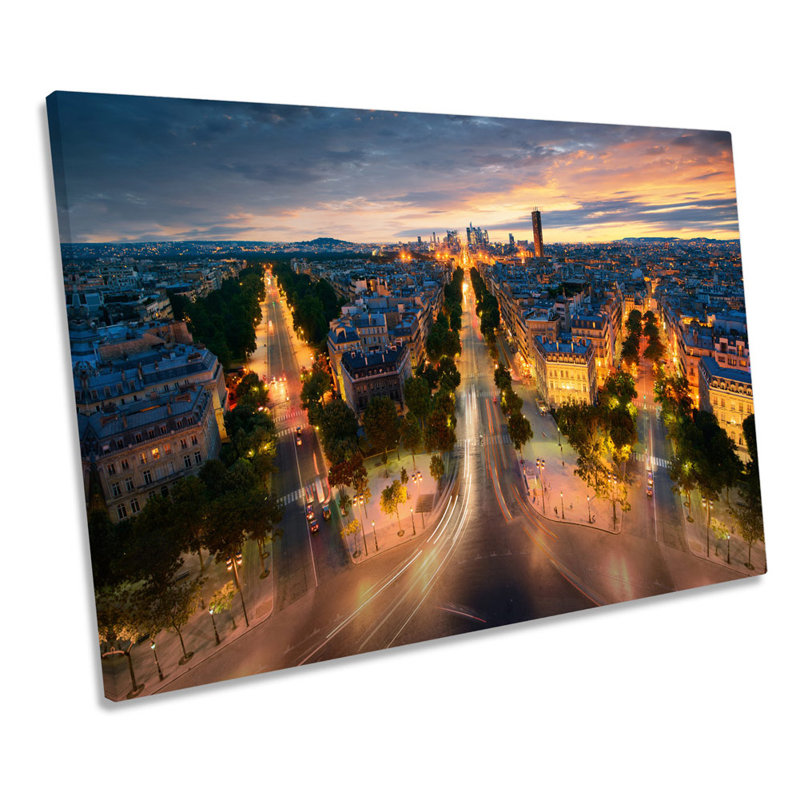 Paris City Streets France - Wrapped Canvas Print, 30.5cm H x 45.7cm W x 2cm D