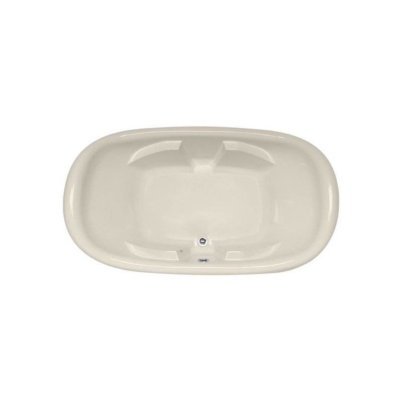Natalie 78'' L Soaking Bathtub, Biscuit, Polished Chrome