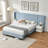Upholstered Platform Bed With Oversized Headboard, Covered in Premium Velvet Fabric-538492346-538492324
