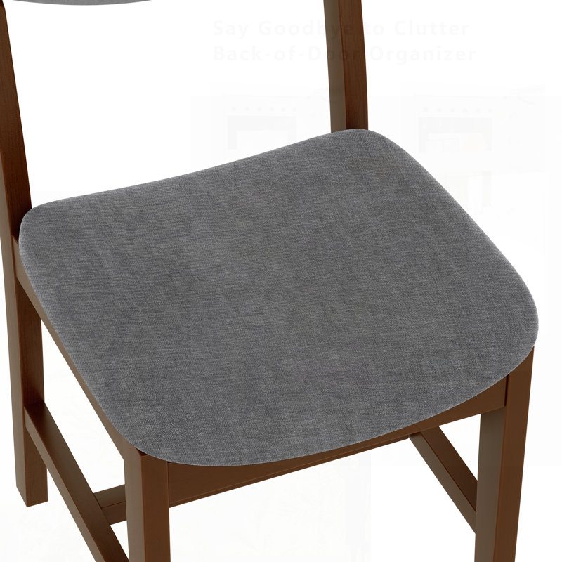 Ensemble de chaises de ferme rustiques 4 pièces avec structure en bois massif et coussin en tissu confortable, parfait pour la cuisine, la salle à manger et le salon