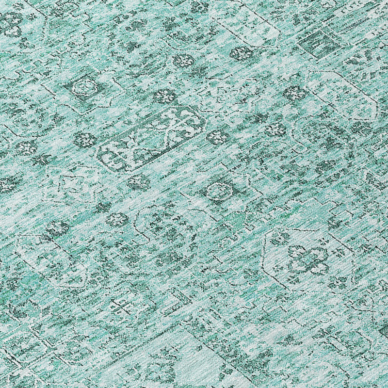 Everlee Flatweave Washable Ikat Indoor / Outdoor Rug, Round 8'