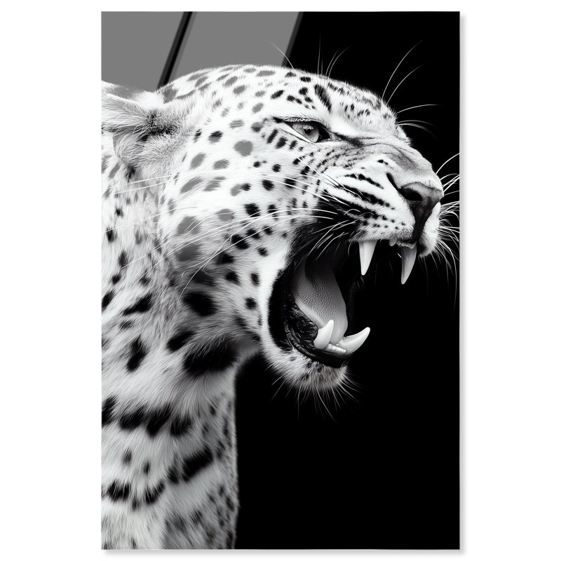 Leopard Roar High-Gloss Frameless Acrylic Glass Wall Art Animals Print by Oliver Gal, Ready to Hang, 10 x 15, 15" H x 10" W