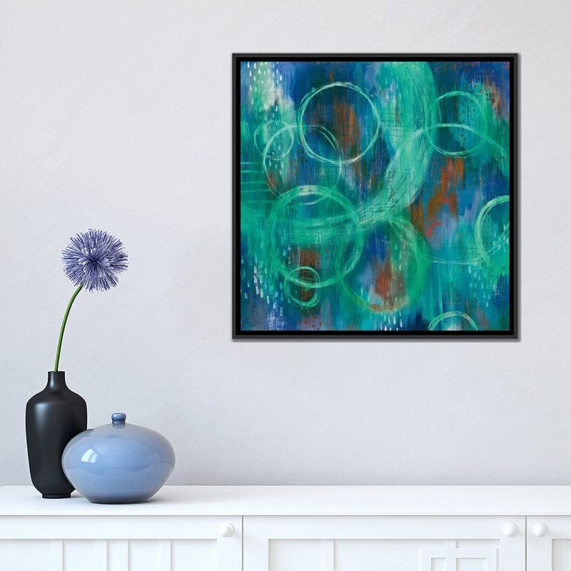« sky fields », reproduction d’art sur toile tendue, H 18 po x l 18 po x P 1,5 po, Toile avec cadre noir, Pas de tapis