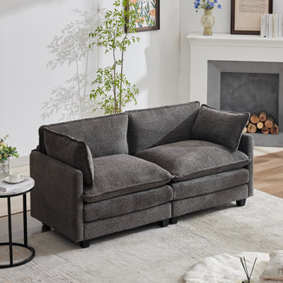 Redenius Boucle Upholstered Loveseat Sofa With Armrest