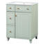 Meuble-lavabo de 61 cm (24 po) - Lavabo en céramique, design pratique avec lavabo et grand espace de rangement, élégant