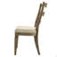 Chaise d'appoint beige et chêne vieilli avec dossier échelle (ensemble de 2)