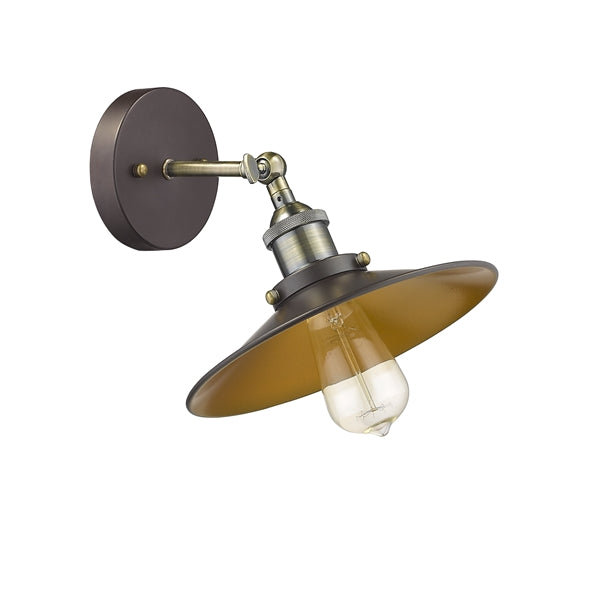  Butler Industrial-Style 1 Light Rubbed Bronze Wall Sconce 9" Wide