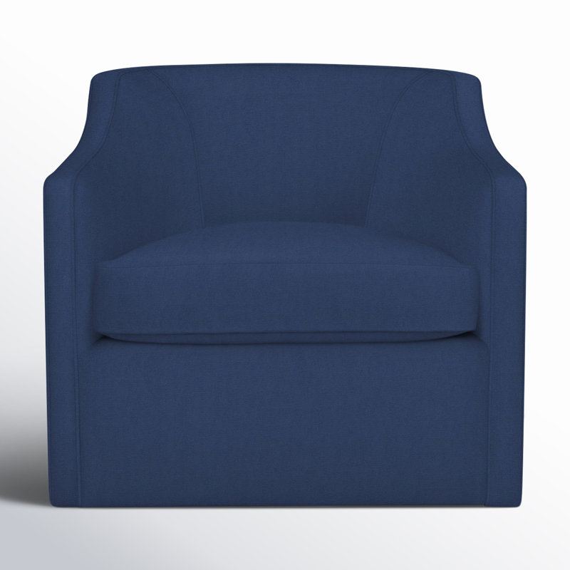 Marietta Upholstered Swivel Armchair, Canvas Navy Sunbrella® Canvas