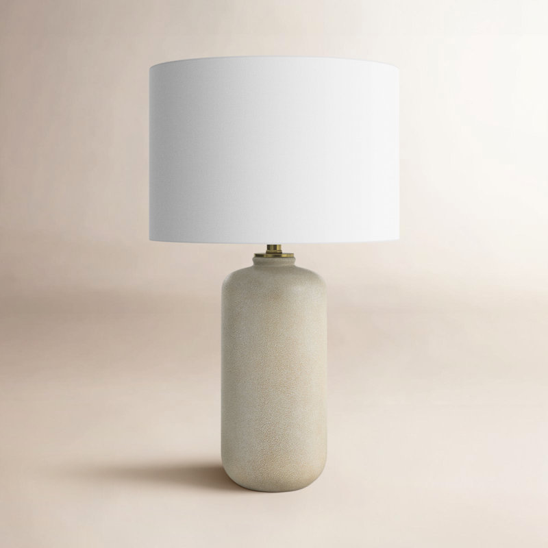 Patrick Ceramic Table Lamp, White, White