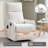 Heat Massage Manual Recliner Chair With Rocker And Swivel In Fabric For Living Room-606437413
