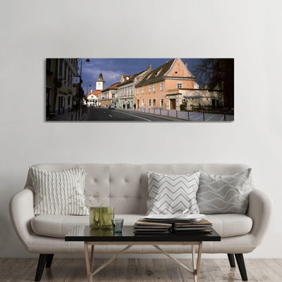 Church In A City, Black Church, Brasov, Transylvania, Romania - Wrapped Canvas Panoramic Print