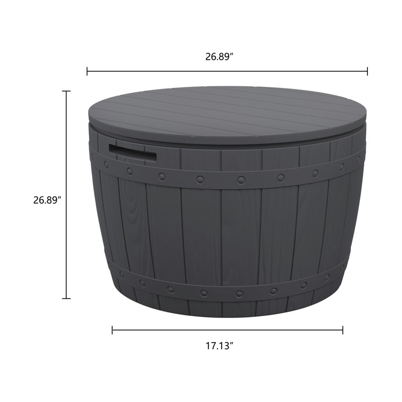 Boîte de rangement en polypropylène (PP) 33 gallons Modern Depo, Noir