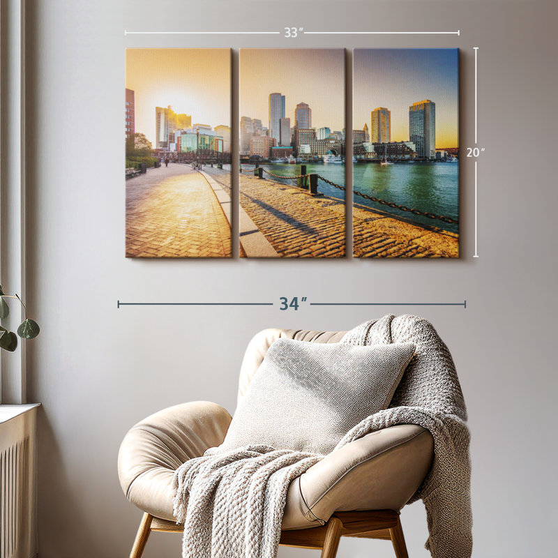 «Fan Pier Park Massachusetts» sur toile, H 20 po x l 33 po x P 1,25 po