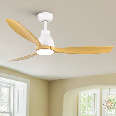 Farmhouse 52'' Distressed Wood Ceiling Fan with LED Lights, DC Motor and Remote Control
