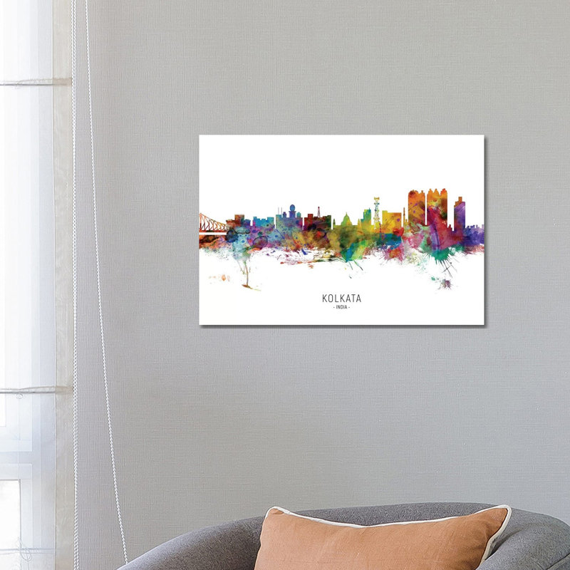Kolkata India Skyline by Michael Tompsett - Wrapped Canvas Gallery-Wrapped Canvas Giclée, 66.04 cm H x 45.72 cm W