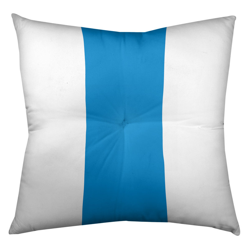 Coussin de sol touffeté, 30 po x 30 po, Blanc / Bleu