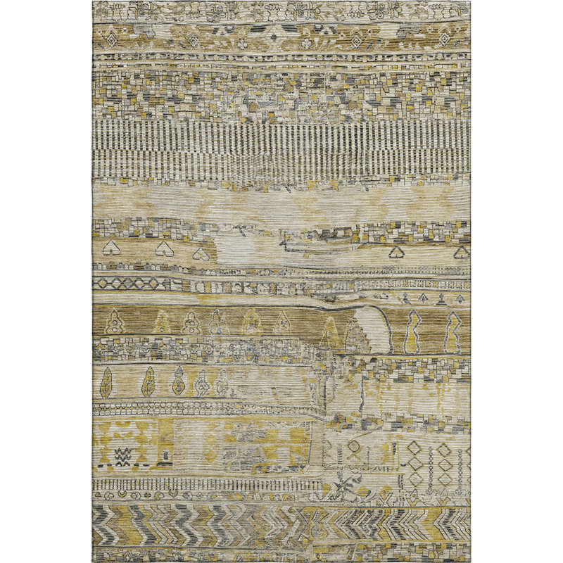 Premium Machine Washable Bitteridge AMF1835 Stripes Rug, Rectangle 2'6" x 3'10"
