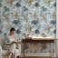 Papier peint floral texturé, décoration murale moderne