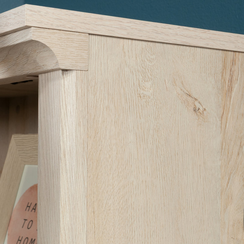Bibliothèque d'angle à 5 tablettes avec rangement, Naturel