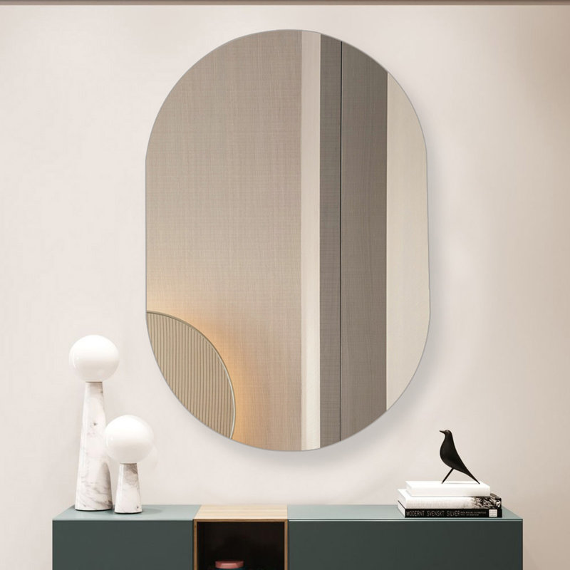 W H Frameless Medicine Cabinet Mirror 3 Fixed, 91.4cm H x 61cm W x 8.5cm D