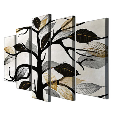 5 pièces, impression sur toile tendue
