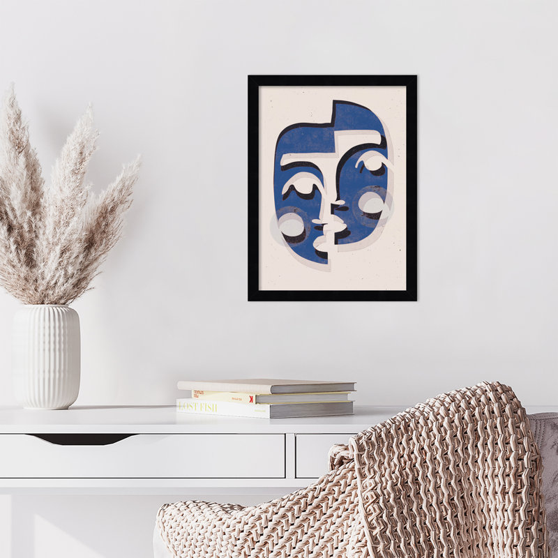 «The Blue Mask» par Treechild - impression d'un seul cadre, H 17 po x l 13 po x P 1 po, Noir